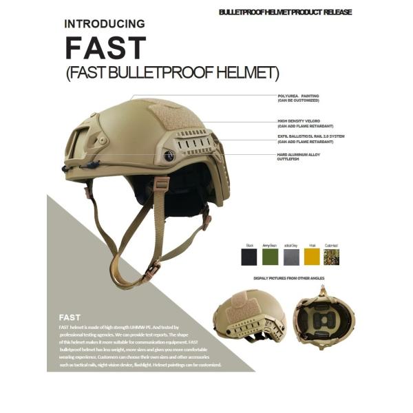 Баллистический военный шлем IIIA Пригодный для носки военный пуленепробиваемый шлем