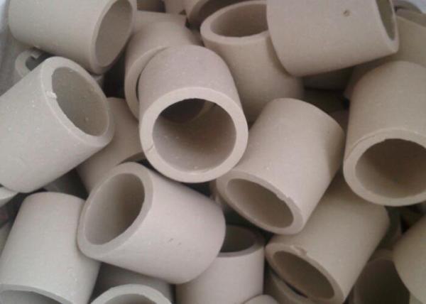 Simple Shape Ceramic Tower Packing / Ceramic Raschig Rings High Mechanical Stability