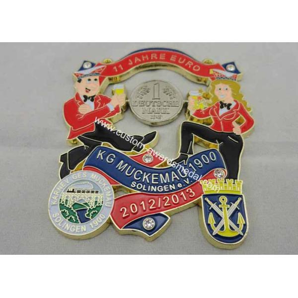 Pewter / Zinc Alloy Die Cast, Die Struck, Stamped Muckemau Carnival Medal with Ribbon