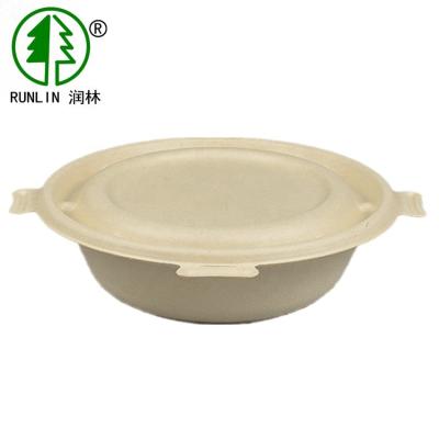FDA Biodegradable Disposable Paper Salad Bowls With Lids SGS Eco Friendly