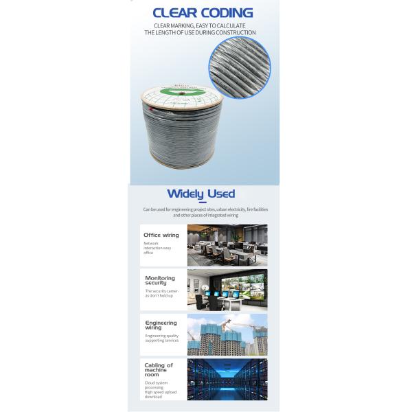 KICO UTP Network Cable The Best Choice Ethernet Cat6A Network Lan Cable Bare Copper 23AWG 305m Low Cable Manufacturer