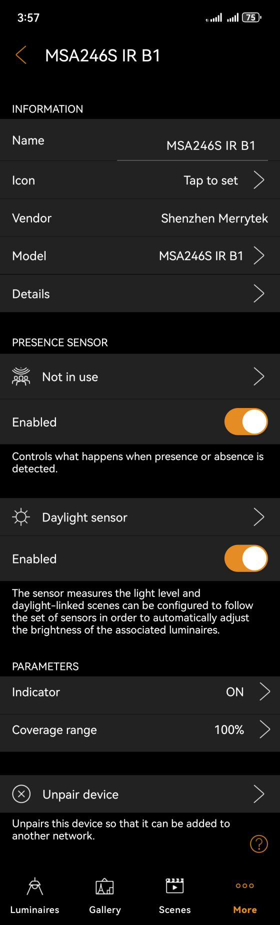 Easy-use series Casambi wireless mesh PIR detector with relay output and daylight harvesting function