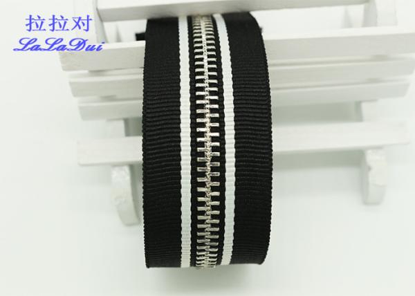 Silver Teeth Two Way Metal Zip Double Euro Type Sliders 100% Polyester Tape For Bags