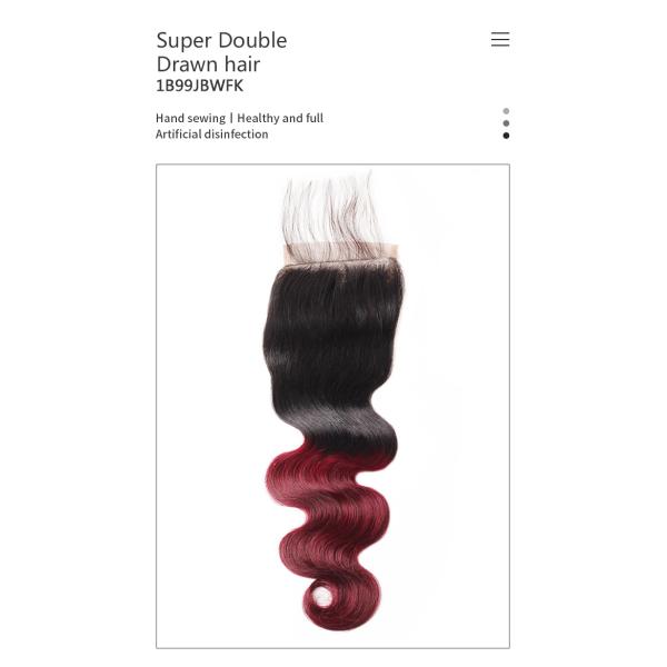 1b99j Bw Fk Body Wave Colored Human Hair Bundles And Closure No Pungent Odor