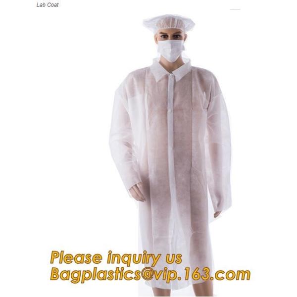 durable chemical resistant lab coats,elastic material coverall workwear,Disposable Medical Nonwoven White Lab Coat