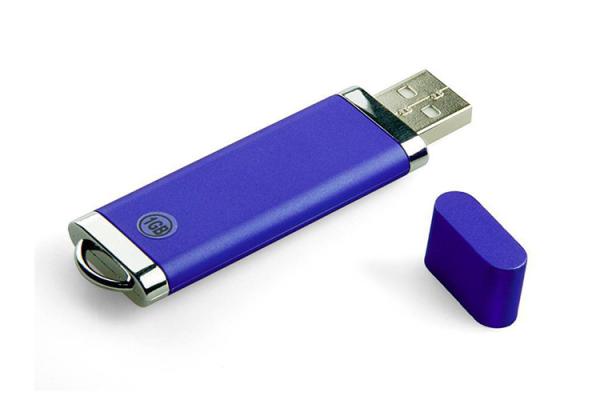 Plastic 16G 2.0 USB blue color with customized logo and package from show life brand