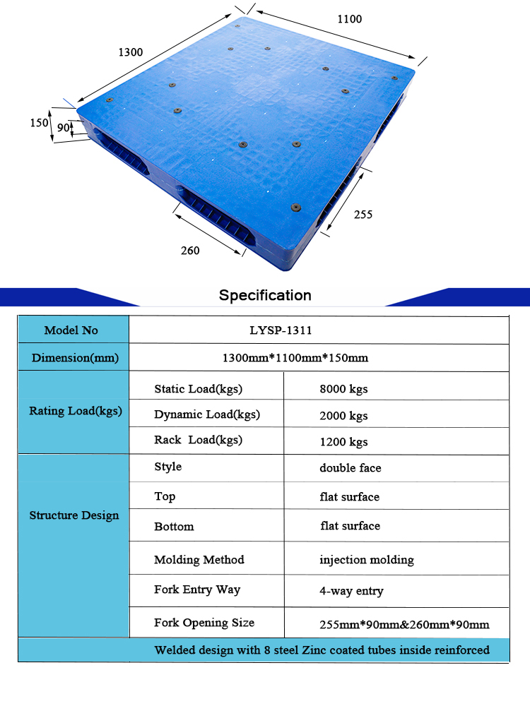 Паллет 1300 x 1100 HDPE CE паллетов Rackable светлой обязанности пластиковый