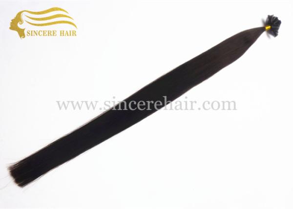 24 Double Drawn Jet Black #1 Italian Keratin Fusion U Shape Hair Extensions 1.2 Gram for sale