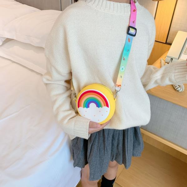 Moeda de chave de silicone Bolsa Rainbow Butterfly Cute Caixa de troca Bolsa de maquiagem Bolsa de carteira Bolsa de bolso com zipper Lanyard Bolsa de mão