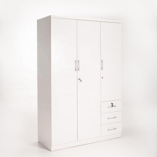 BSCI White 3 Door Wooden Modern Wardrobe Cabinet For Clothes