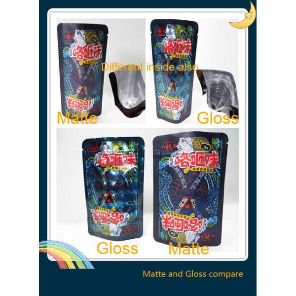 Matt Surface Foil Bags For Food Packaging , Standing Zipper Pouch BOPP Material