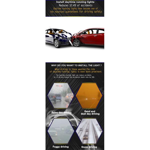 LED Fortuner Pillar Lights 2015-2018 Driving Car Signal Light High Brightness
