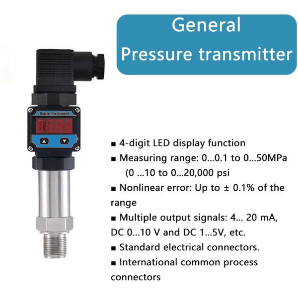 Industrial Pressure Sensor Intelligent 4-20mA Pressure Transmitter with Digital Display