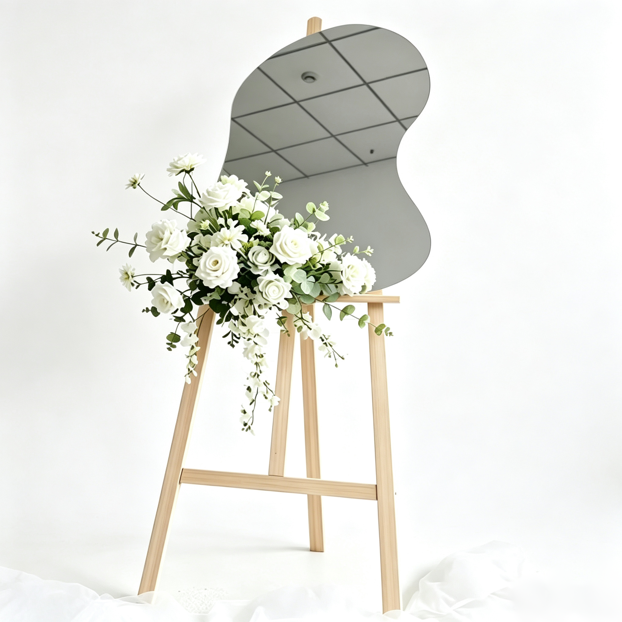 Irregular Wavy Polystyrene Mirror Sheet Wedding Welcome Sign Customizable