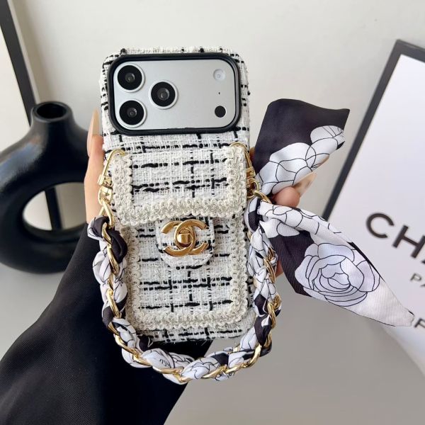 Silk Scarf Double C Full-Cover Apple Phone Case