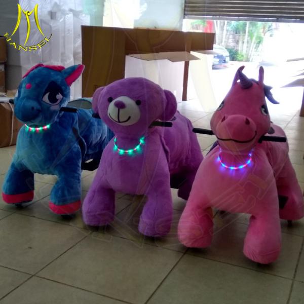 Hansel Giant fairground rides and plush motorized riding scooters for sale