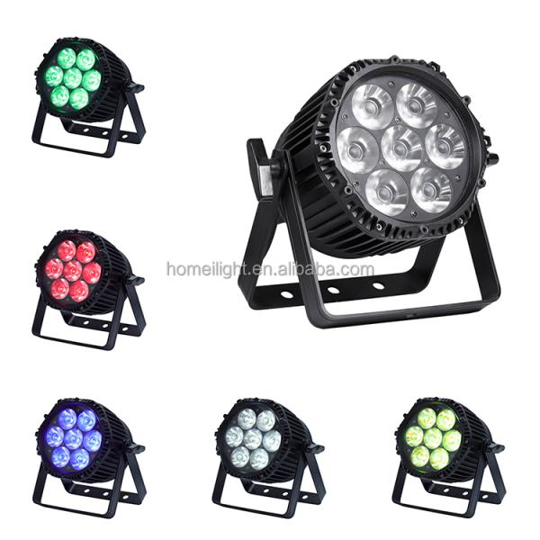 7pcs 18w RGBWAUV Outdoor LED Par Lights Para Estágio DJ casamento
