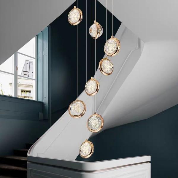 Contemporary Round Crystal Ball Chandelier For Villa Mall Hotel Loft Kitchen Living Room