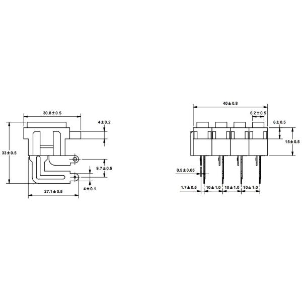 патрон предохранителя лезвия держателя PCB тетрады тройни двойника 32V 30A стандартный