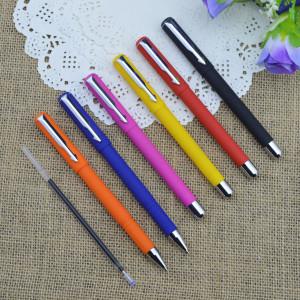 Gel pen,Promotional gel-ink pen with cap,black rubber gel-ink pen with metal clip