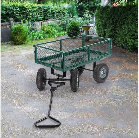 High Bearing Metal Folding Garden Trolley With 4 Wheels And Low Energy Consumption