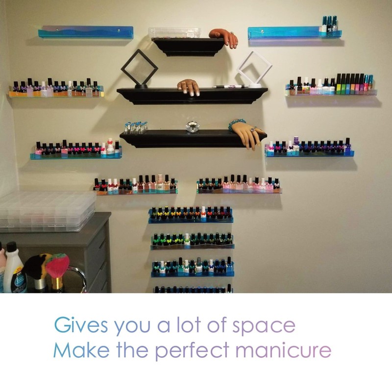 Custom Colorful Acrylic Nail Polish Wall Hanger Modern Rectangular Display Rack for Action Figure Book Picture Storage Rack