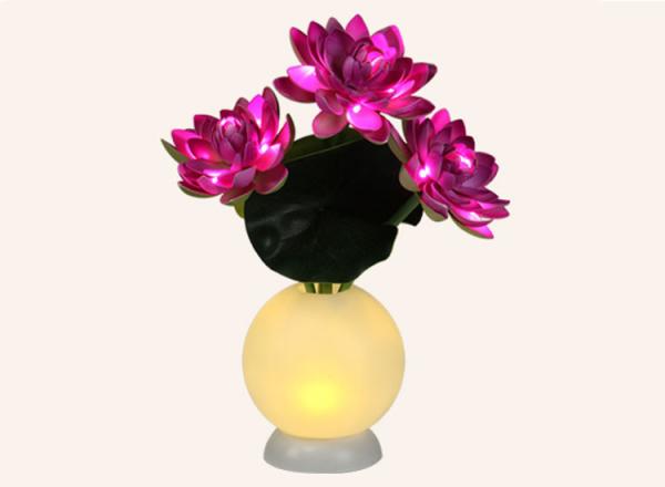 Simulation lotus lamp LED night light fake flower indoor living room bedroom ornamental decorative lamp