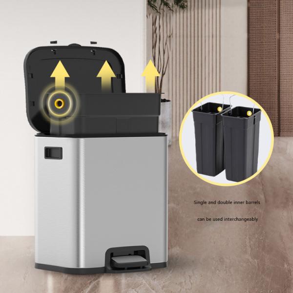 Golden 20 Liters High Quality Stainless Steel Bucket Metal Ashytray Litter Metal 20 Litre Bins with Handle Bin