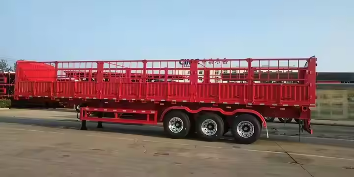 CIMC 3 Ejes 40 -100T Carga a granel Transporte de utilidad Estaca Animal Pared lateral Camión Recinto Semirremolque
