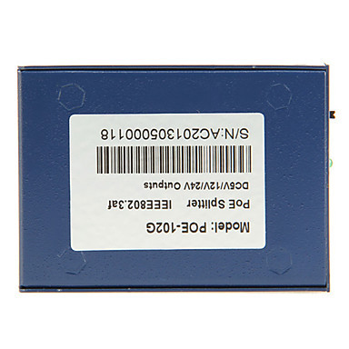 PoE Splitter,10/100/1000Mbps,IEEE802.3af(Plug and Play, Metal Case) 
