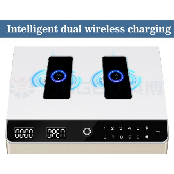 Solid Steel Smart Safe Box Wireless Charging Night Table Intelligent Alarm System