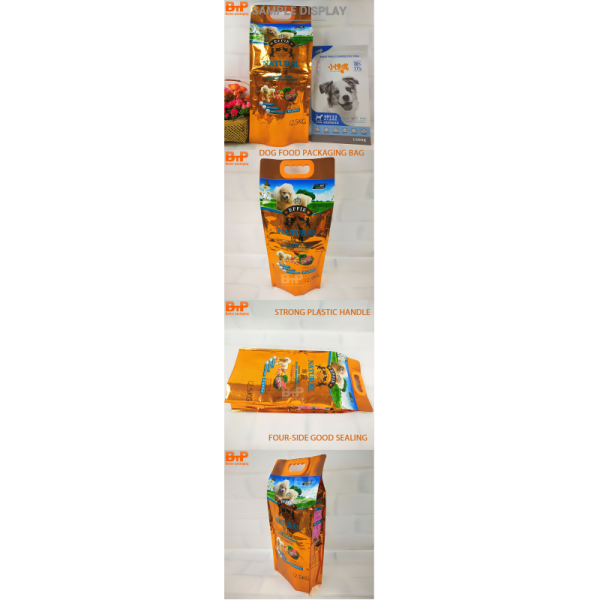 Custom Printed Side Gusset Bag Pet Treats Reusable 2.5KG 5KG 10KG Flat Bottom Pouch Dog Food Packaging Bags