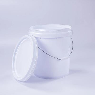 Large White Round Plastic Pail With Lid And Handle Indoor And Outdoor