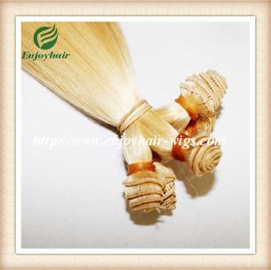 Hand tied weaviing Brazilian 5A virgin remy hair, 613#color straight hair extension weaves