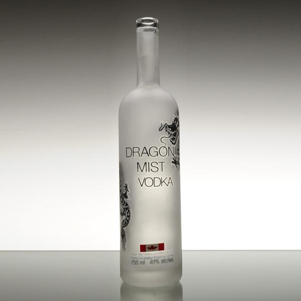 Glass Body Empty Cylinder Spirit 750ml Whisky Vodka Liquor Bottle Frosting 700ml 500ml
