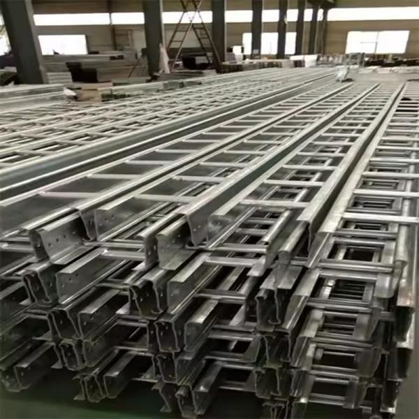 Steel Cable Ladder Tray With Fire Resistance Wall Mounted Installation Silver Finish