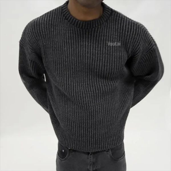 Wholesale Blank Casual Pullover Cotton Jumper Fashion Mens Sweater Winter Clothes Crewneck Pullover Knitted Sweater Men