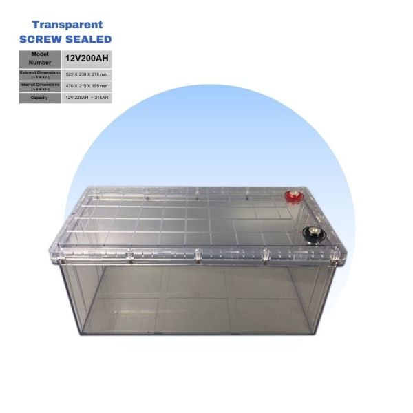 Transparent Screw-Locked Lithium Battery Case Battery Accessories Durable Transparent Shell Lifepo4 Battery Box