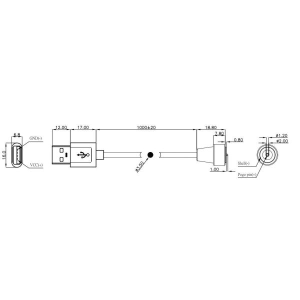 IP68 Conector magnético impermeable 12V 3A Conector de cable de alimentación magnético para equipos médicos