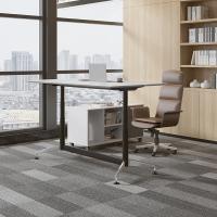 Mesa de oficina eléctrica ajustable en altura Escritorio de madera con cajones