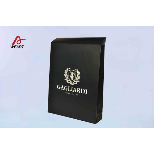 Special Customized Christmas Paper Gift Bags Blue Color Embossed Logo With Blue Handle