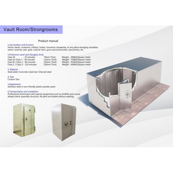 Bank Vault Room Panels Anti Burglary With Ventilation System