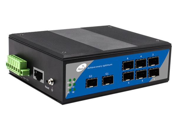 Interruptor controlado da fibra de SFP 2 porto de SFP 6 10/100M SFP do gigabit