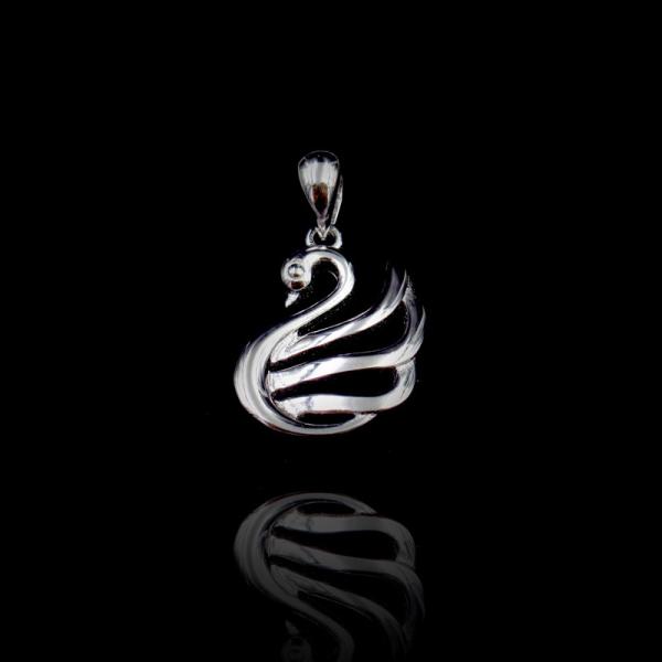 Plating Silver Pendant Jewelry 925 Plain Elegant Swan Pendant For Lady