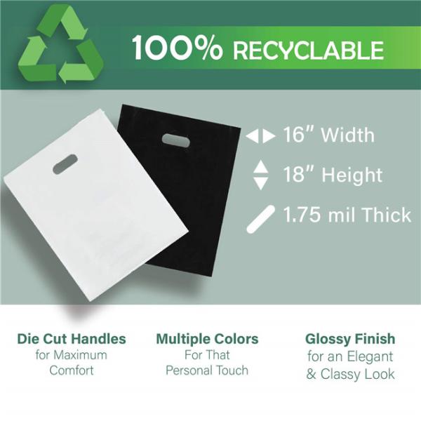 Gravure Printing 2.35mils Plastic Merchandise Bags LDPE With Handles