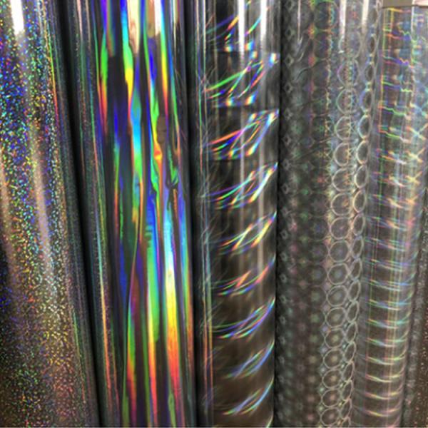 Rollo de película holográfica transparente autoadhesivo para decoración de envases