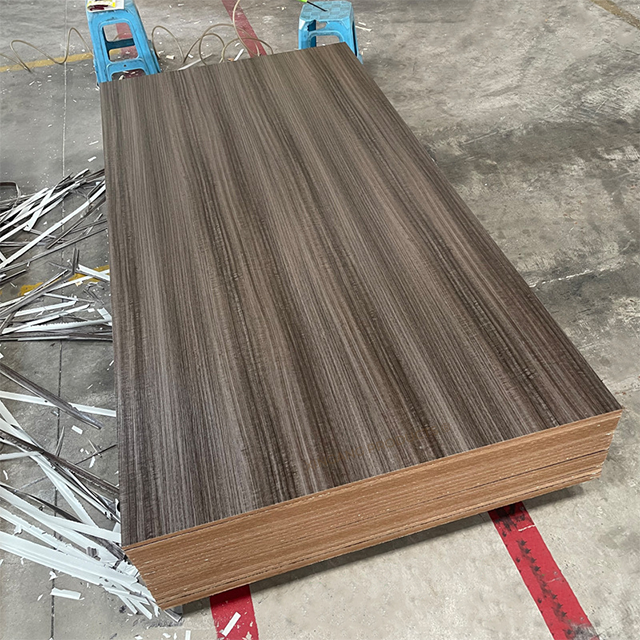 Linear Grain Melamine MDF Board Teak Texture For High End Furniture And Office