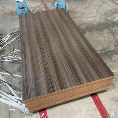 Linear Grain Melamine MDF Board Teak Texture For High End Furniture And Office Interior
