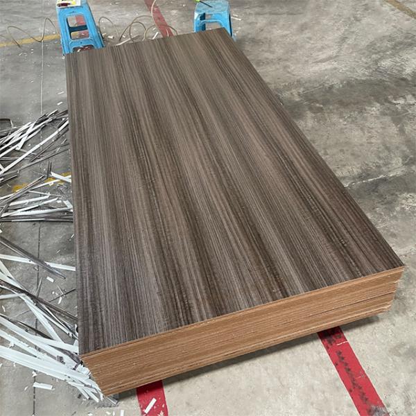 Linear Grain Melamine MDF Board Teak Texture For High End Furniture And Office Interior
