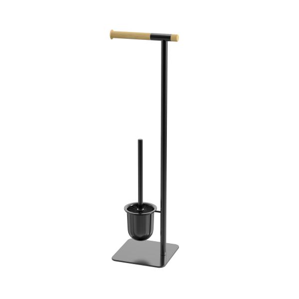 Professional Bathroom Accessories Modern Design Style Stainless Steel Free Standing Toilet Brush Holder And Paper Holder